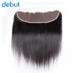 Дебют человеческих волос недорого человеческих волос 13 дюймов Кружева Закрытие Natural Цвет бразильский шелковистые бас фронтальная