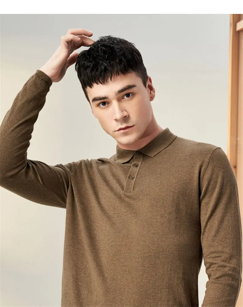 MuLs 2019 Mens Polo Pullovers Business Classic Long Sleeve 100% Cotton Knitted Quality Sweater Polos Male Plus Size 3XL 4XL Tops 01