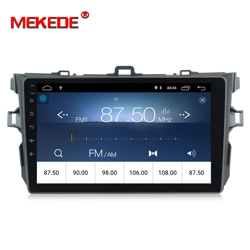 Excellent Fit for Toyota corolla 2007 2008 2009 2010 2011 Audio Radio Stereo Head Unit with android8.1 quad core car radio gps dvd player 5