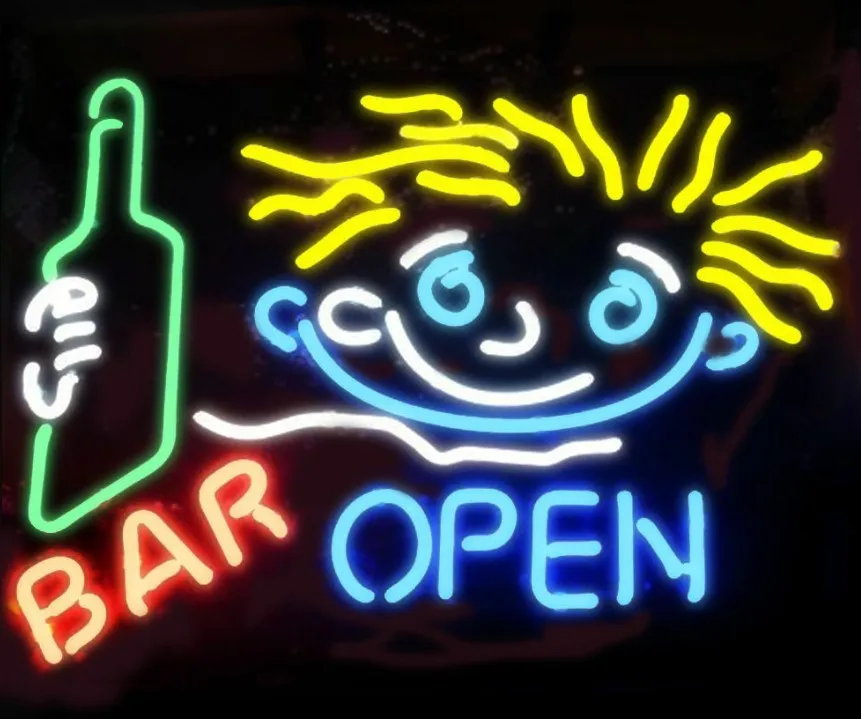 Изготовленный На Заказ пивной бар Open Glass неонового света вывеска пивной бар