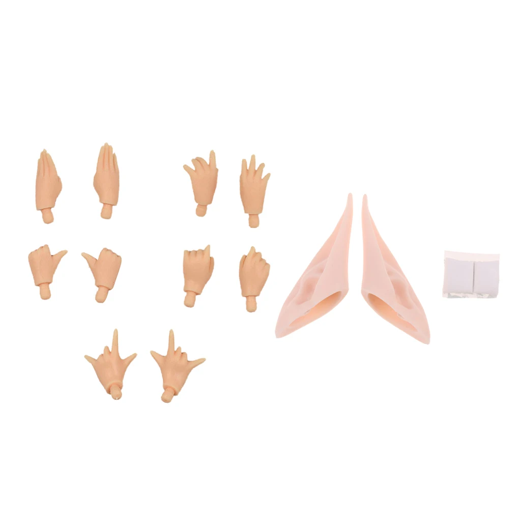 

Doll Replacement Parts 1 Pairs Elf Ears & 5 Pairs Hands DIY Making for 12inch RBL Neo Blythe Licca Azone Custom Accessories