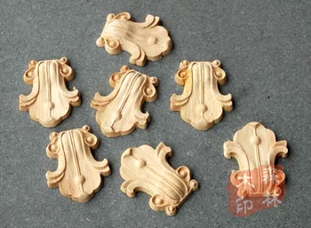 

Wood antique furniture applique wood flower bassos fashion carved 6.5cm 5cm