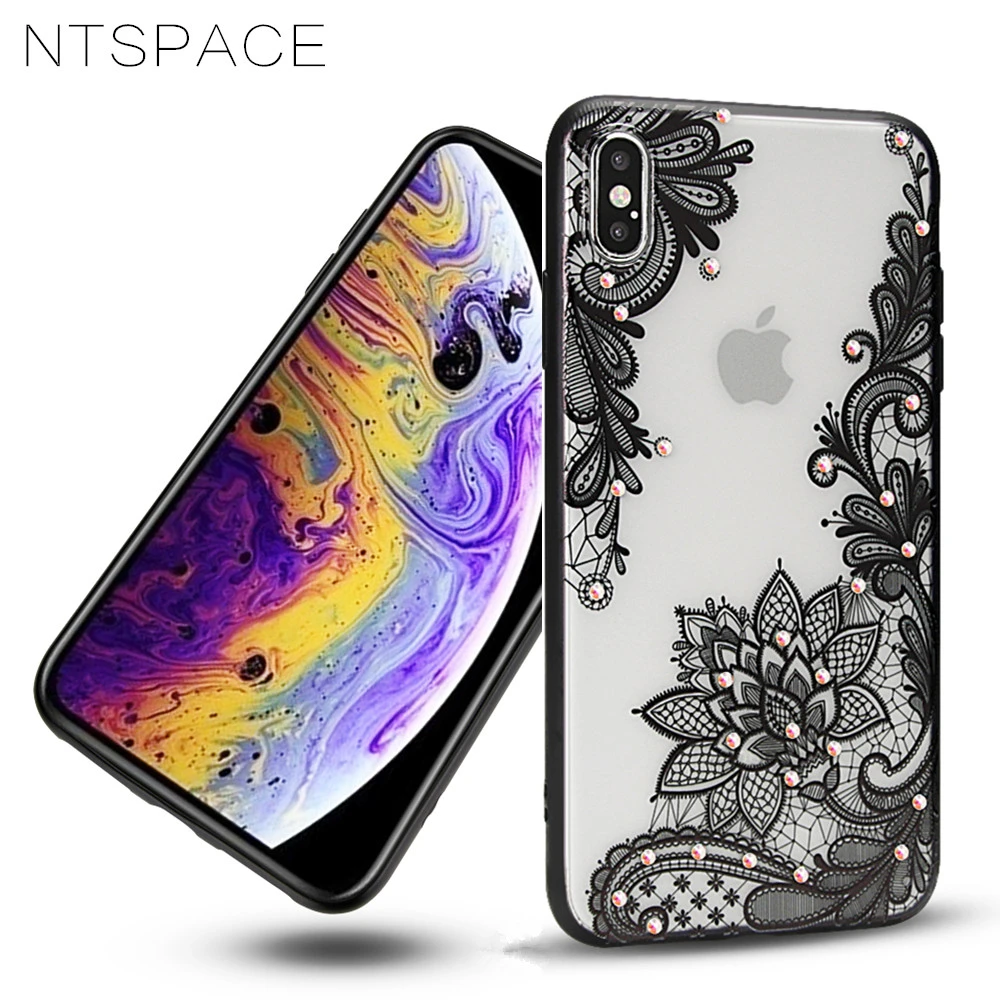 

Flower Silicone Phone Cases for iPhone 8 7 6 6s Plus 3D Lace Flower Girl Soft TPU Back Cover For iPhone X Xs Max XR Back Cover