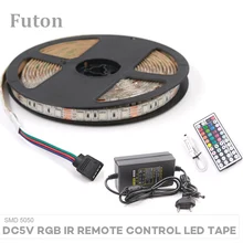 5m DC5V IR Remote Control RGB LED Light Strip With Adapter SMD5050 Waterproof Flexible Tape For TV Backlight,Wardrobe light DIY