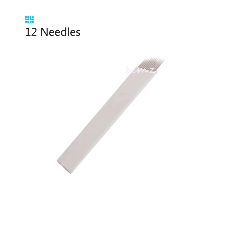 

Eyebrow Needle 10pcs microblading Needle 12 pin Sterilized Stainless Steel 3D Embroidery Eyebrow Permanent Makeup Needles Blade