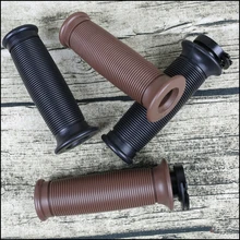 Винтажные мотоциклетные рукоятки Кафе Racer круглые коричневые черные ручки на руль велосипеда, резиновый наконечник