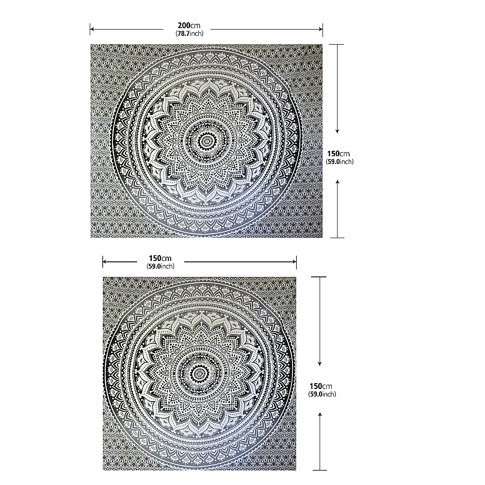 Мандала висячий гобелен богемное одеяло Настенный Ковер покрывало для йоги Тай Чи Хиппи Мандала гобелен случайный размер распродажа