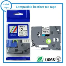 Сильная клейкая ламинированная tze лента для маркировки 12 мм черная на белом tze s231 TZ s231 совместимая лента для этикеток brother