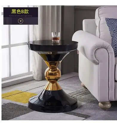 

Nordic seating corner, several stainless steel, simple modern round creative marble, light luxury mobile sofa table