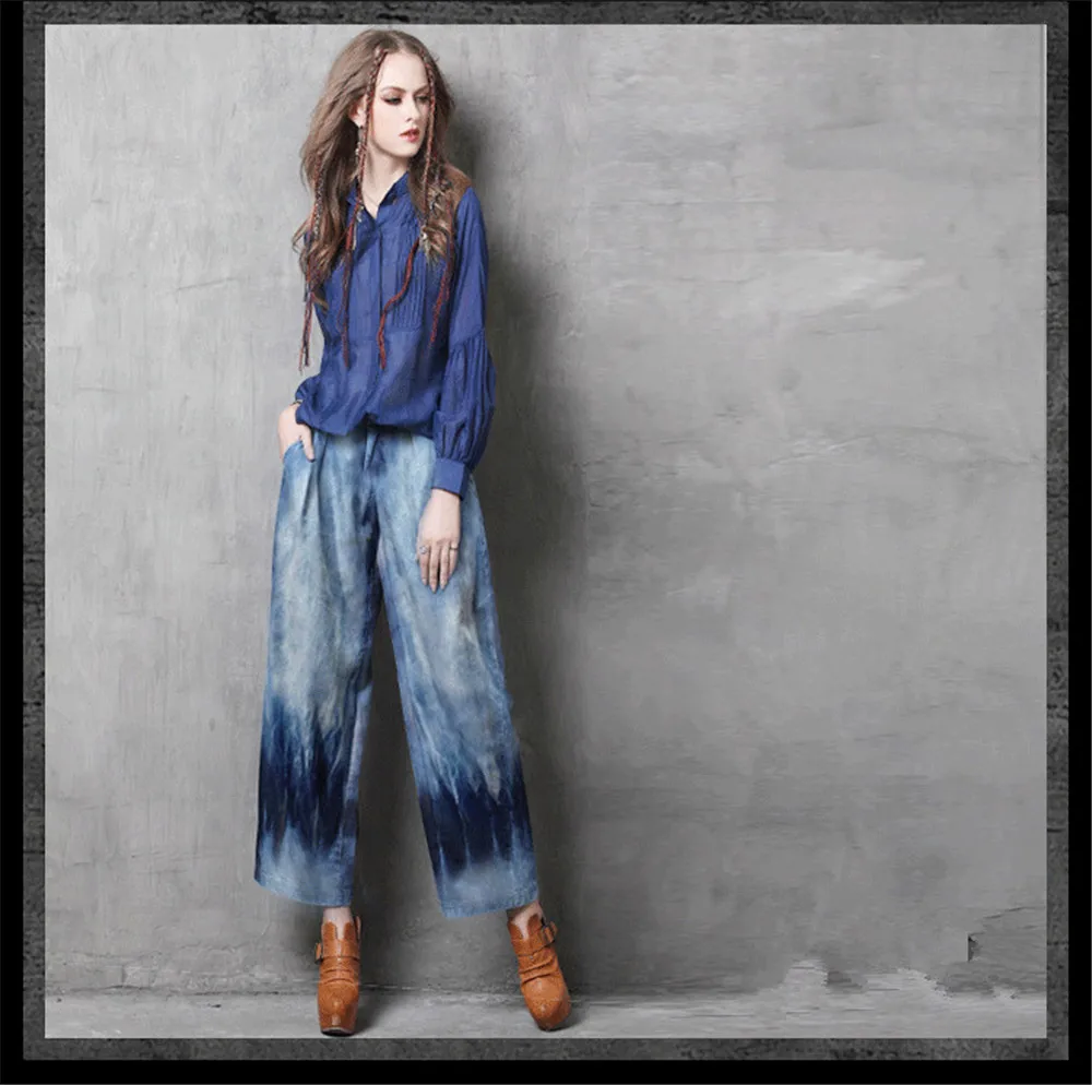 Vintage Women Jeans Calca Feminina 2017 Fashion New Denim Jeans Tie Dye Washed Loose Zipper Fly Women Jeans Wide Leg Pants Woman (8)