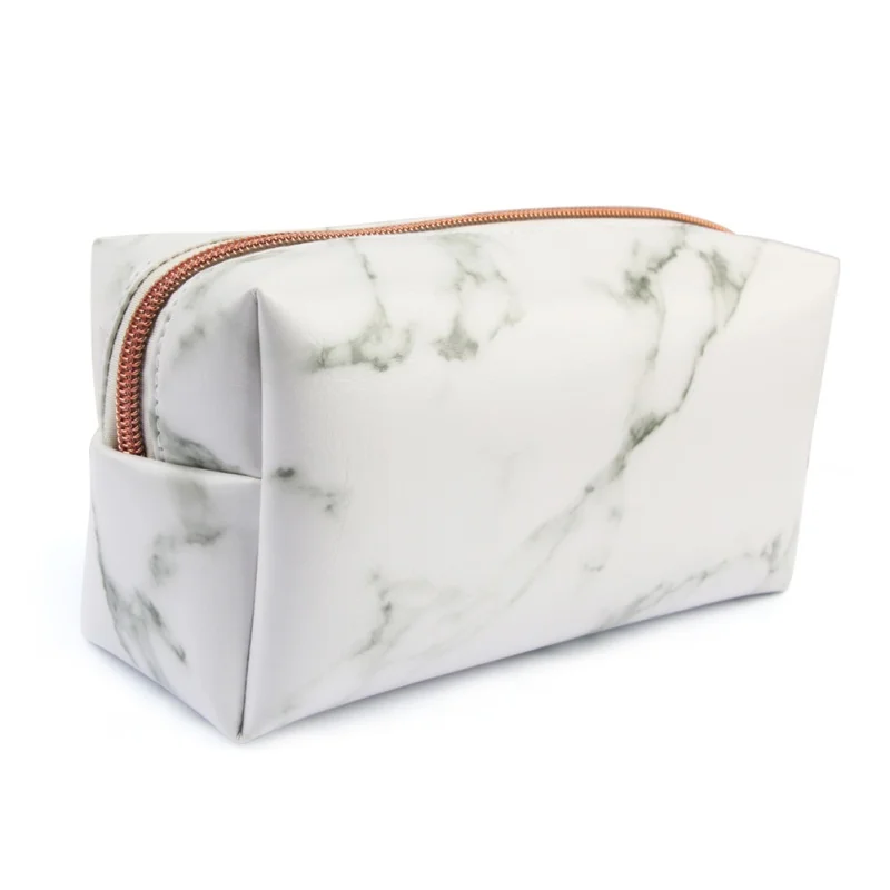 الرخام نمط المنظم المرأة الأزياء حالة عالية التجميل حقيبة فرشاة للمكياج تخزين أكياس سستة حقيبة يد محفظة للفتيات