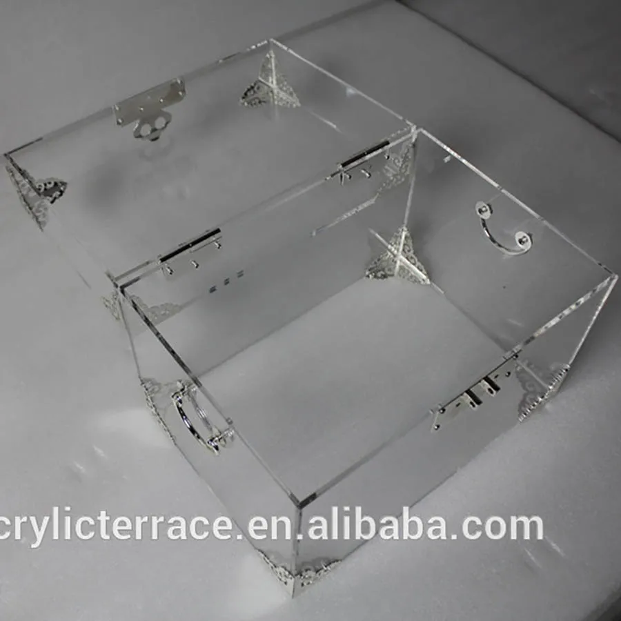 ONELUX Clear Acrylic Storage Chest ,Lucite Trunk Coffee Table- 2 color options for the metal decor