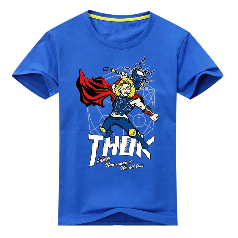 Г. Новая детская футболка с принтом Халка, одежда для мальчиков и девочек, летняя Однотонная футболка с короткими рукавами, топы, костюм Детская футболка, одежда DX005 - Цвет: Type3 Blue