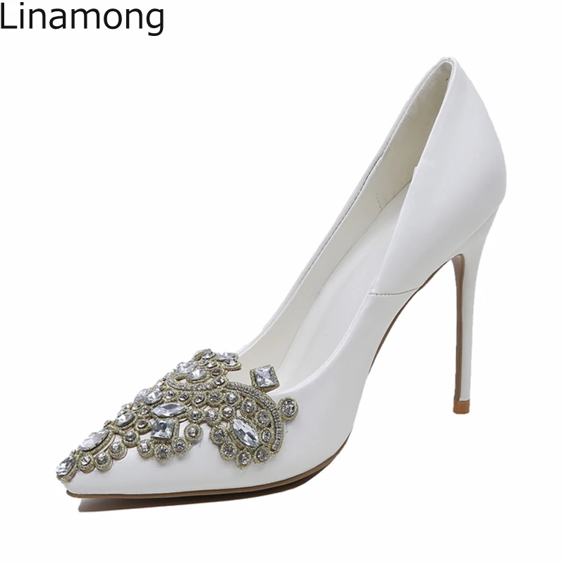 white sparkly high heels