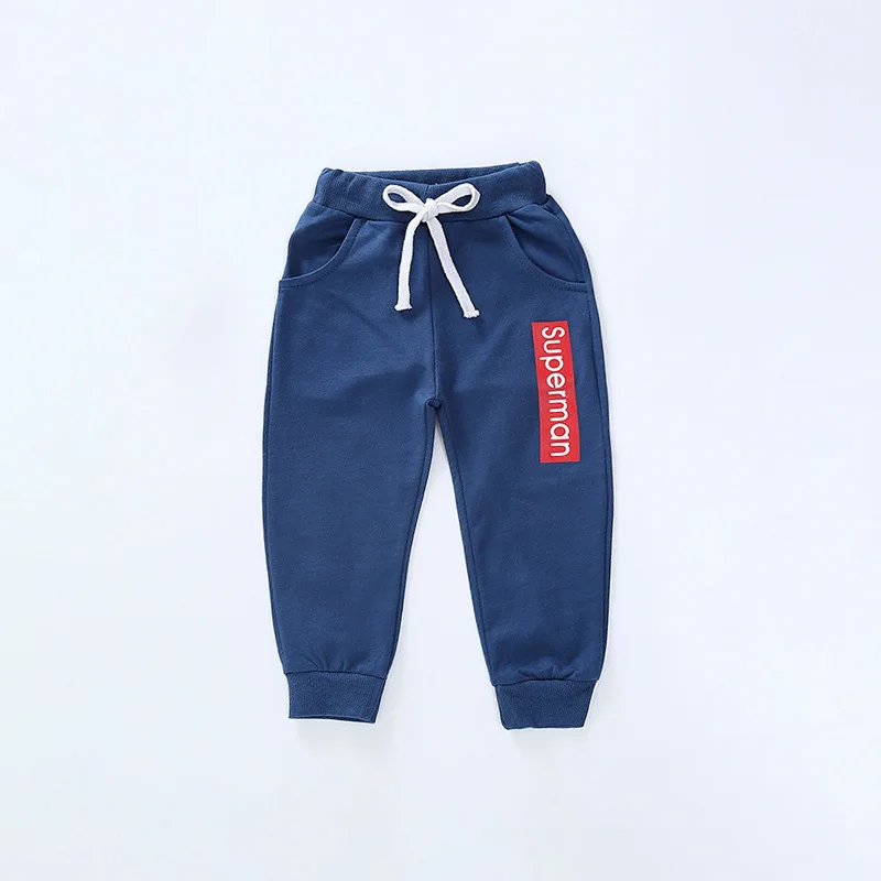 Новые детские повседневные штаны на весну и осень спортивные штаны в полоску для маленьких мальчиков, длинные Хлопковые Штаны с вышивкой - Цвет: 3232 blue