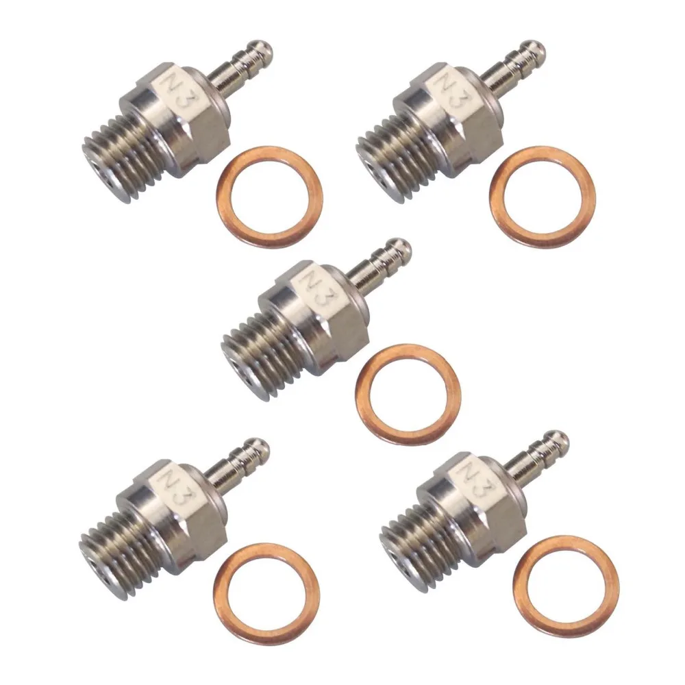 

5pcs/lot HSP Spark Glow Plug No.3 N3 Hot 70117 for RC Nitro Engines Car Truck Traxxas 5% - 40% Nitro Fuels