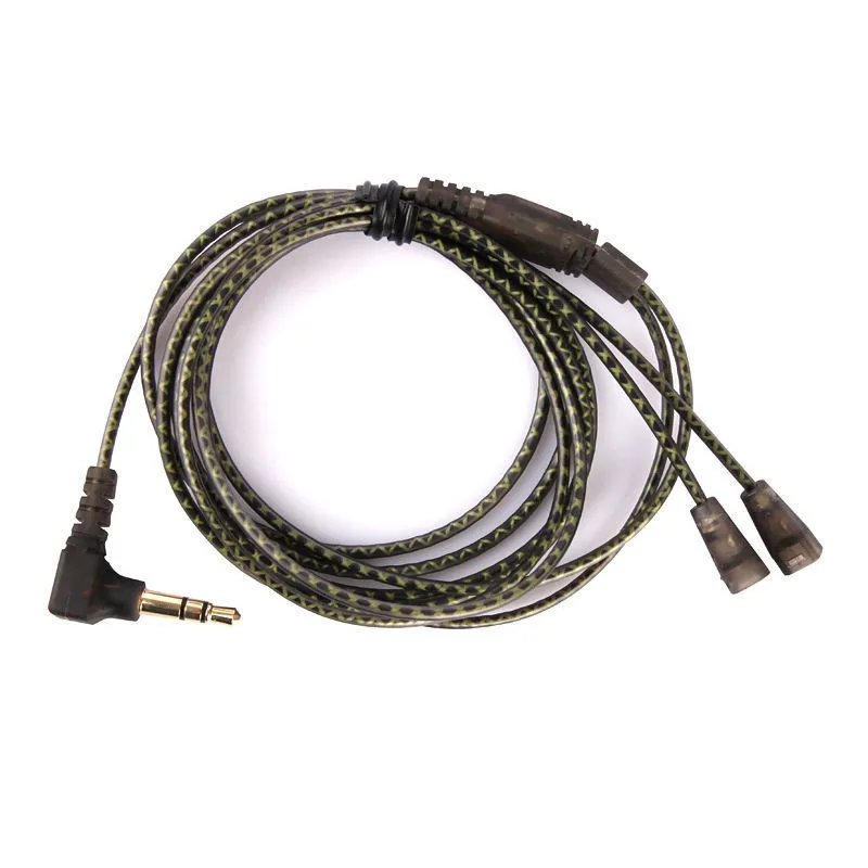 Earmax зеленая змея печати аудио наушники гарнитуры Кабель наушников Провода для ie8i IE80 IE8 er80
