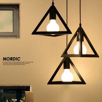 

Vintage Ceiling Light Lamp Nordic Wrought 3-head Triangle Industrial Lamp Iron Retro Ceiling Light for Living Room Bedroom Bar