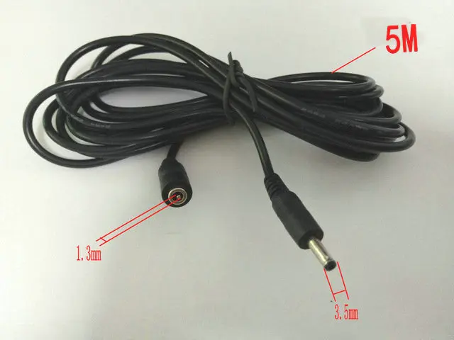 

10pcs black 3.5mm x 1.3mm DC Power Adapter Extension Cable, 22AWG