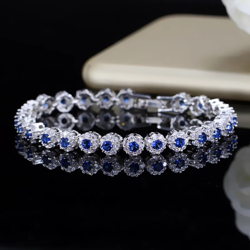 jewelry accessories BeaQueen Trendy Green and White Cubic Zirconia Stone Setting Ladies Tennis Bracelets Silver 925 Jewelry for Women B100 jewellery shop near me