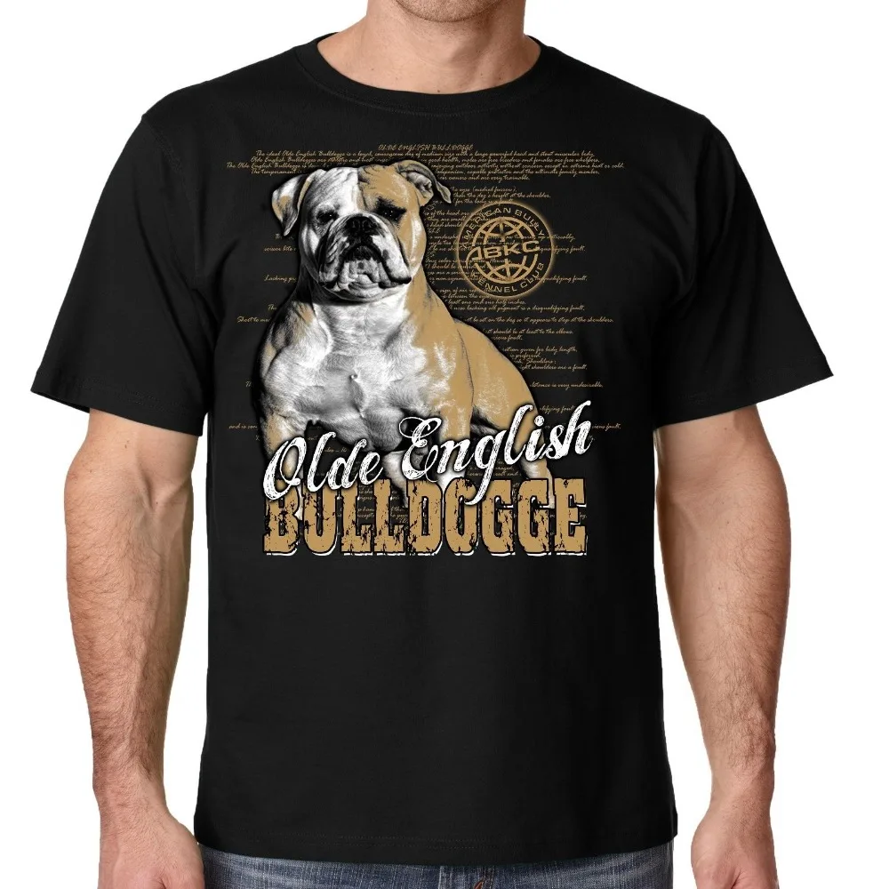 

Old English Bulldogge Bulldog Breed Clothing Men T Shirt 2019 Summer Male O-Neck Mens T Shirts