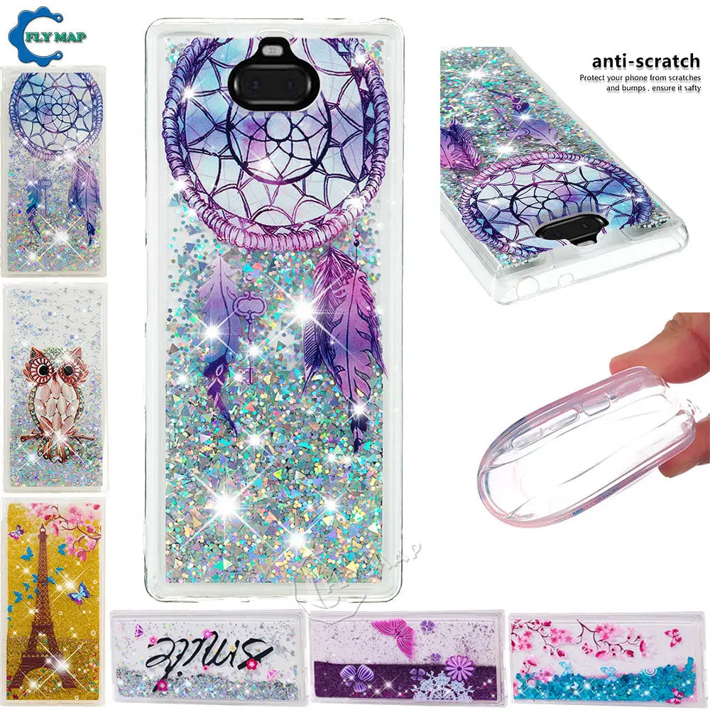

Quicksand Case for Sony Xperia 10 I4113 I4193 Sony10 Dynamic Liquid Glitter Stars Phone Cover for Sony Xperia10 I3113 I3123 Case