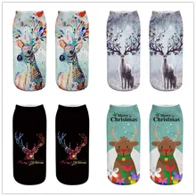 2Pairs/Lots New animal 3d printed socks 3d elk print socks big children socks Christmas gifts cow pattern socks 2pairs