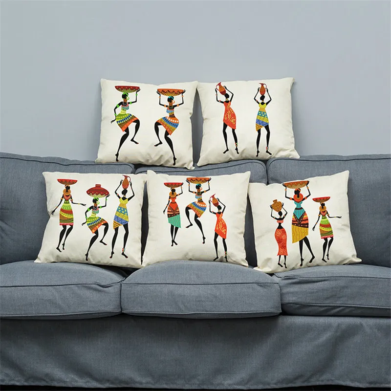 Wholesale Wedding Gift Cushion Cover Portrait Of African People S