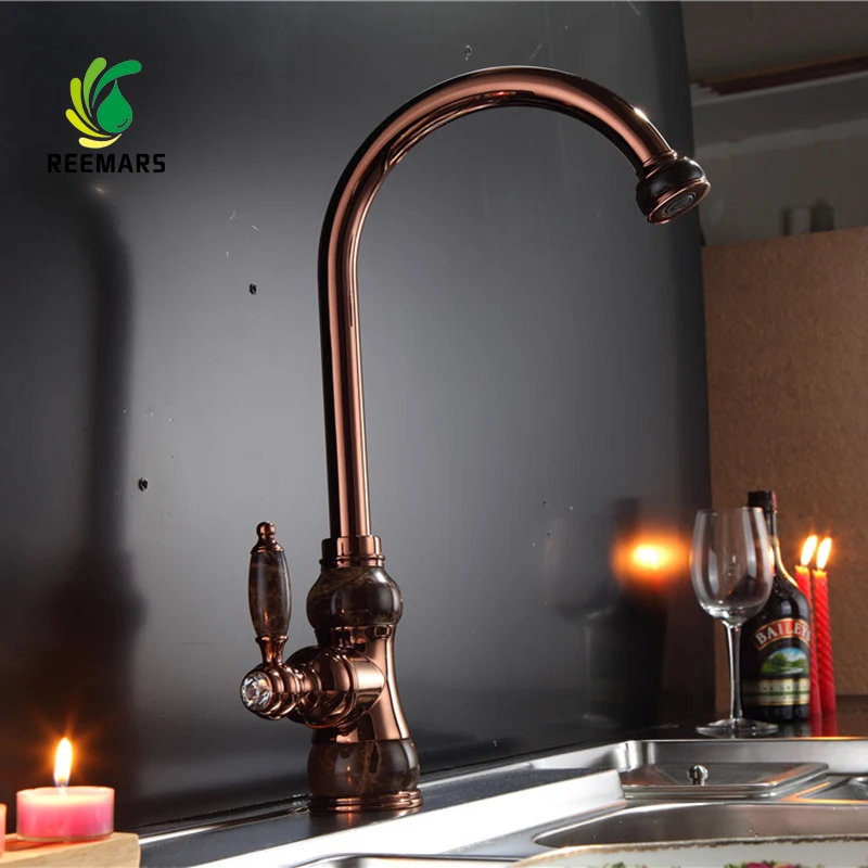 Genuine Reemars European Style Brass Antique Kitchen Faucet Cold