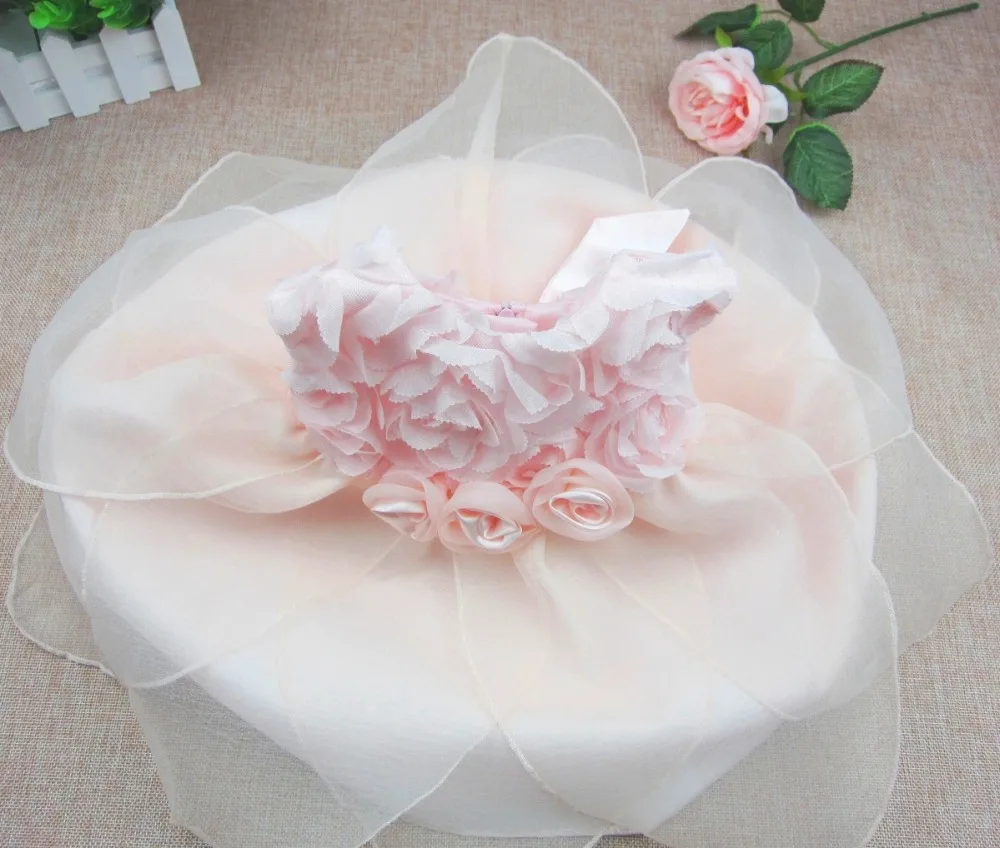 

2020 summer collection baby girl clothes rose lace formal fluffy dress, baby elegant summer dress1 year birthday wedding dress