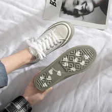 2019 spring breathable flat canvas shoes wild foundation small white shoes women