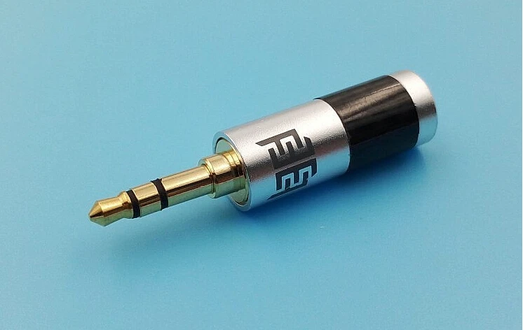 free shipping 40pcs Gold plated carbon zinc alloy 3 5mm 3 pole Male Headphone Jack Audio Connector for 6mm diameter cable