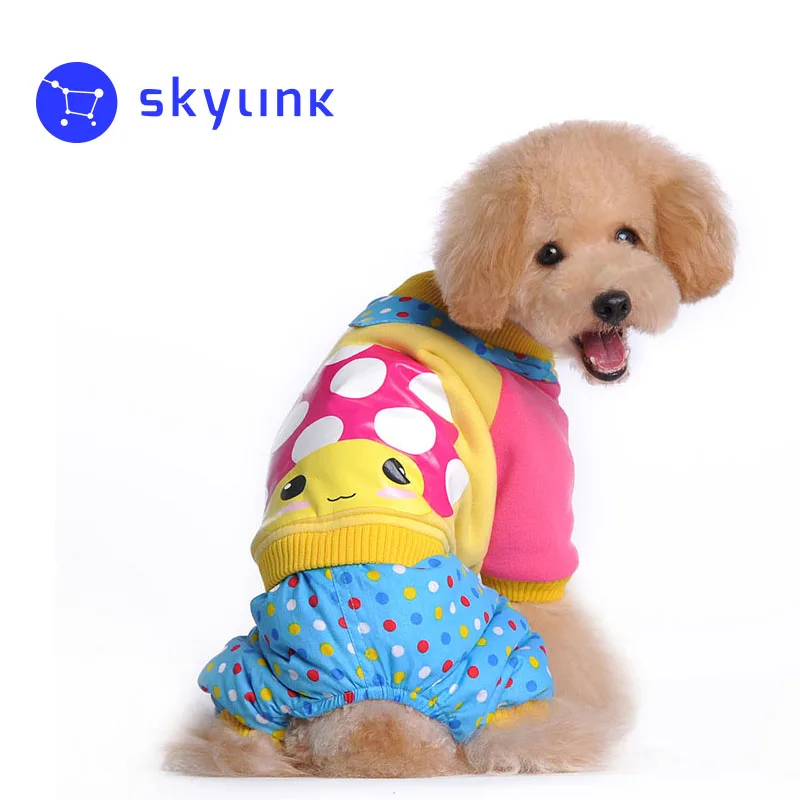 Lovely Dog Costume Mushroom Shape Coat Fashion Winter Pet Yokie Dog