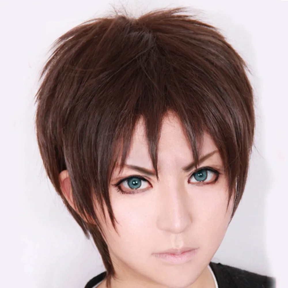 Attack on Titan Eren Jaeger Short Dark Brown Cosplay Wig COS-320G