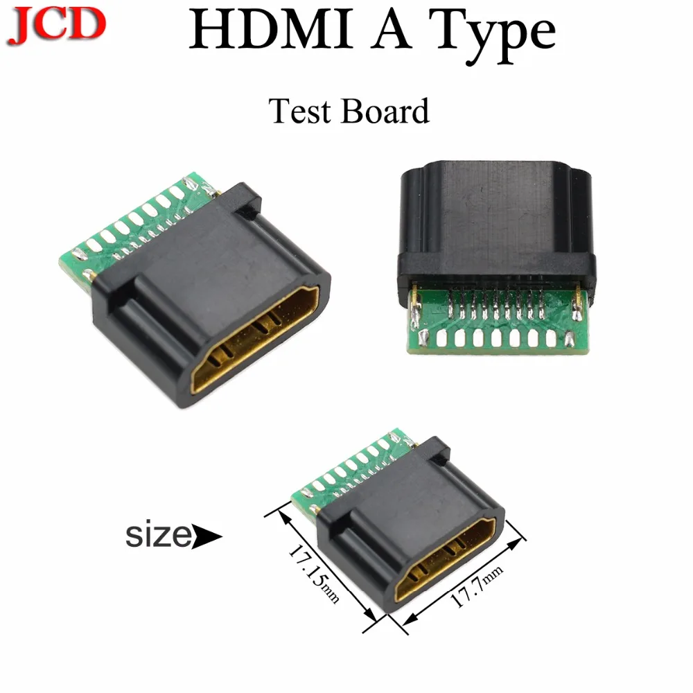 JCD женский мужской печатной платы HDMI Тип C D стандартный штекер с печатной платой 19 P HDMI разъем HDMI 19 Pin HDMI тестовая плата