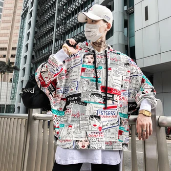 

2018 transport of drop doodle white hip hop Men and women hoodies hoodies cotton hooded sweatshirts autumn thin of the