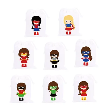 

Superhero Girls Theme Party Favor Bags Candy Bags Gift Bags Kids Birthday Party Decoration Supplies Girls Hero Party Favor Bags