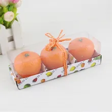  3 PCS/Lot Christmas Orange Shape Fruit Scented Candle Greet Gift Party Supplies Wedding Gift Romantic Confession Candle 
