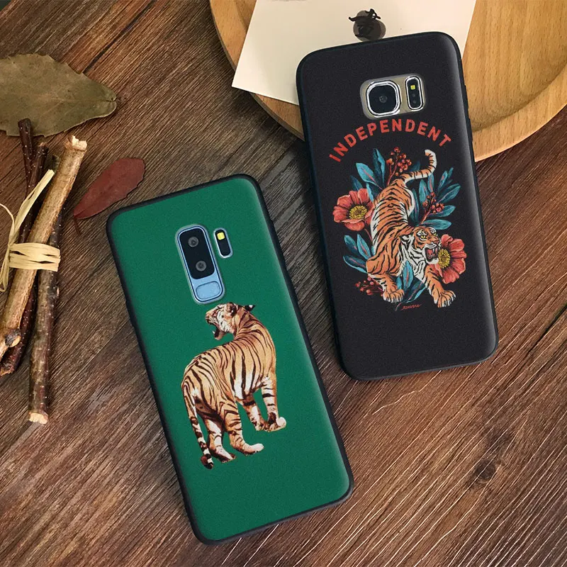

Colorful tiger Aesthetic pattern Soft Silicone Phone Case Shell Cover For Samsung S7 Edge S8 S9 Plus Note 8 9