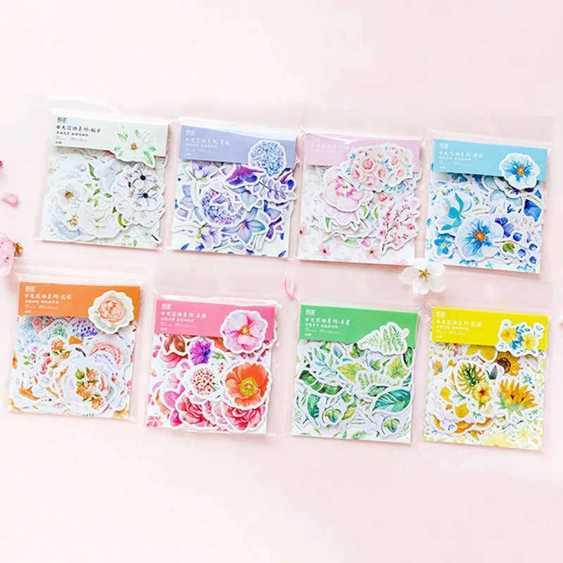 45 Pcs/Pack Kawaii Japanese Decoration Journal Cute Diary Flower