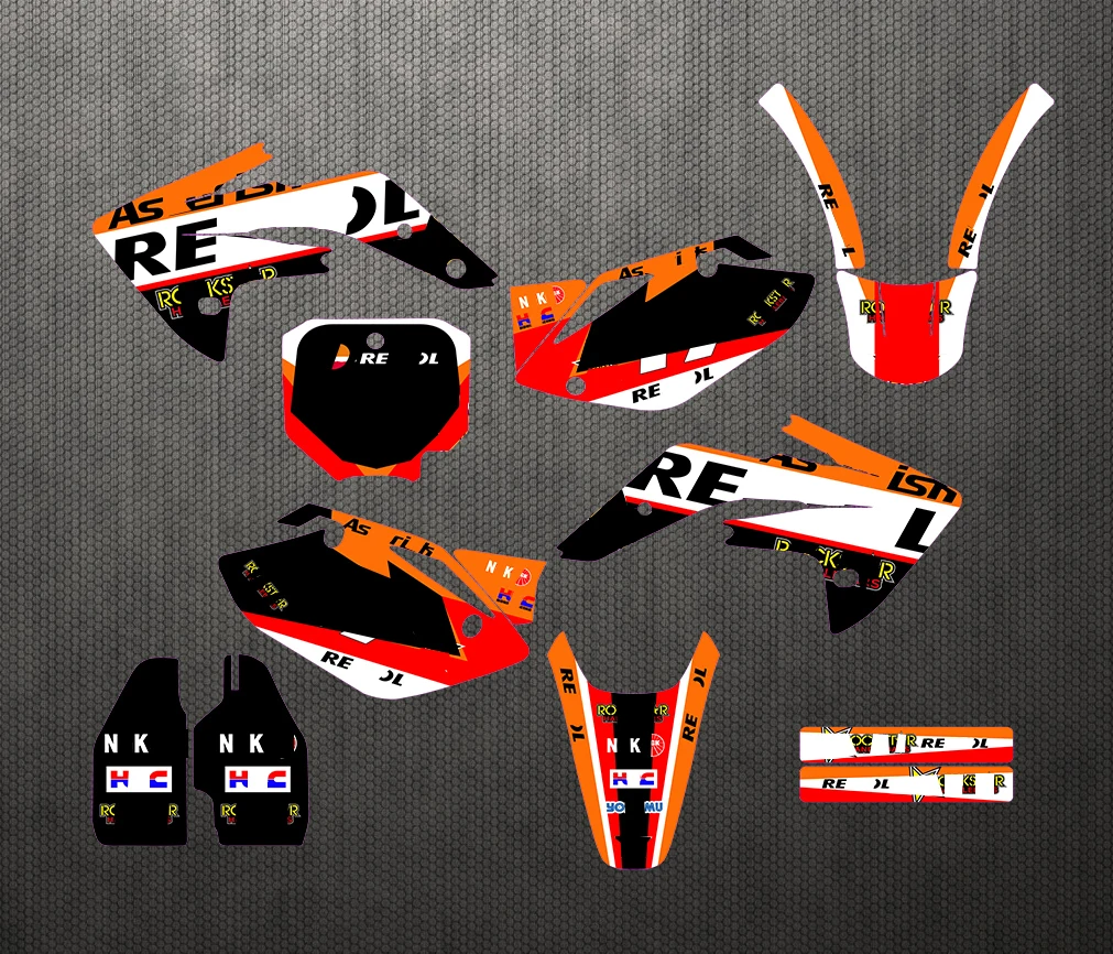 

07-13 CRF150R Free Customized Motorcycle Graphics Sticker Kit Decal Orange Black For Honda CRF 150R 2007-2013 07 08 09 10 11 12