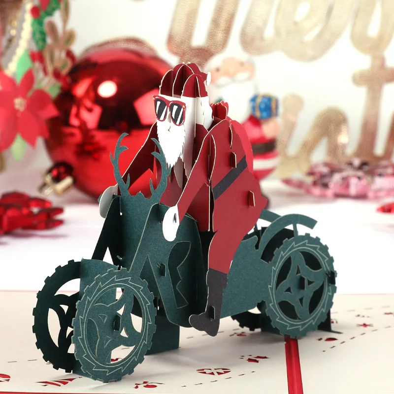  Free shipping 20pcs Chrismas Santa Claus riding a motorcyc Wedding Engagement family Business party - 32954353652