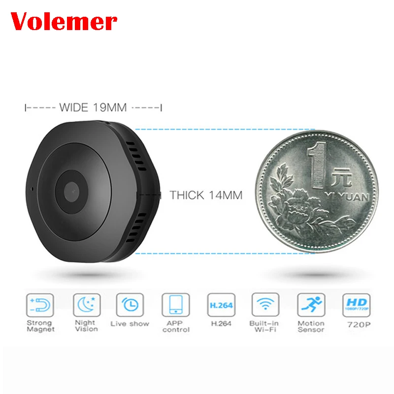 Volemer Wifi Mini Camera Sports Hd DV Night Version Action Camera With Motion Sensor Body Camera Digital Camcorder Voice Video