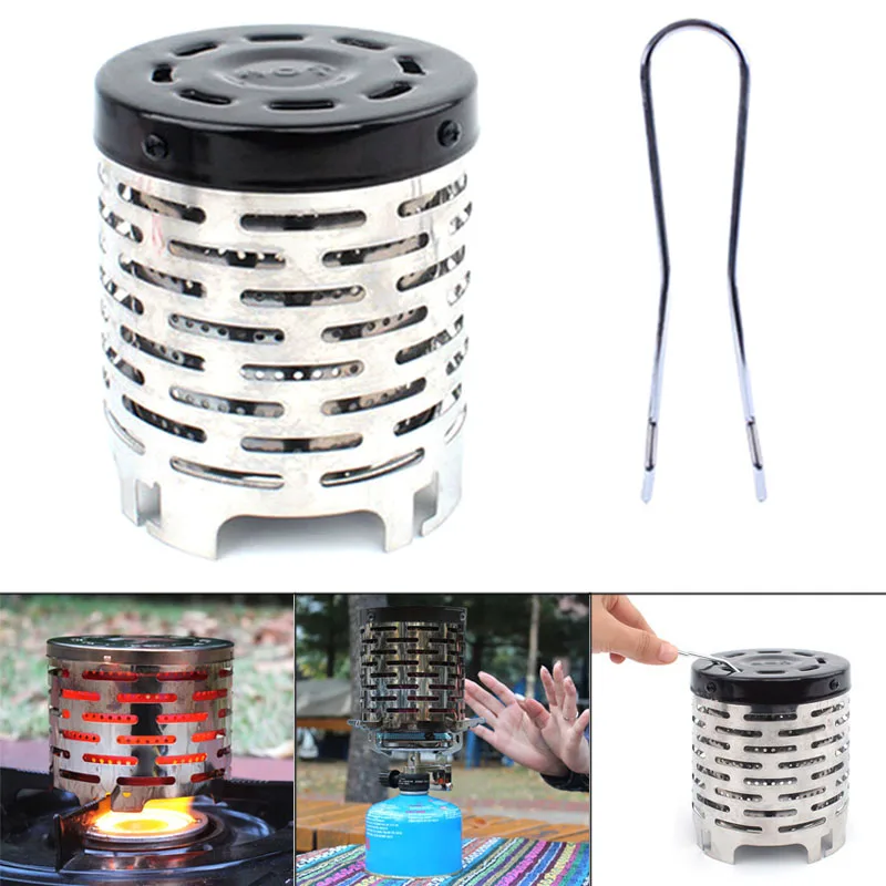 

Newly Portable Mini Camping Heater Cap Outdoor Gas Stove Cover Warmer Heater Stainless Steel