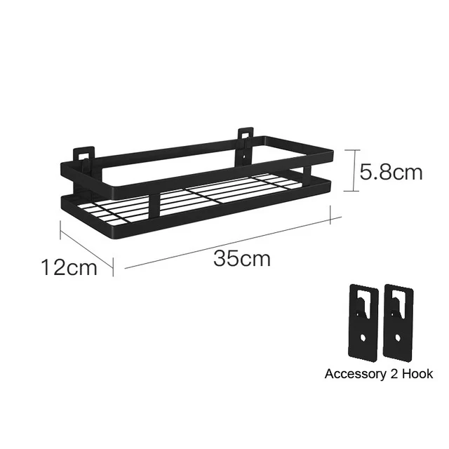 7 размеров настенный стеллаж для хранения из нержавеющей стали,, кухонная приправа, полка для макияжа, кухонный Органайзер - Цвет: 35cm