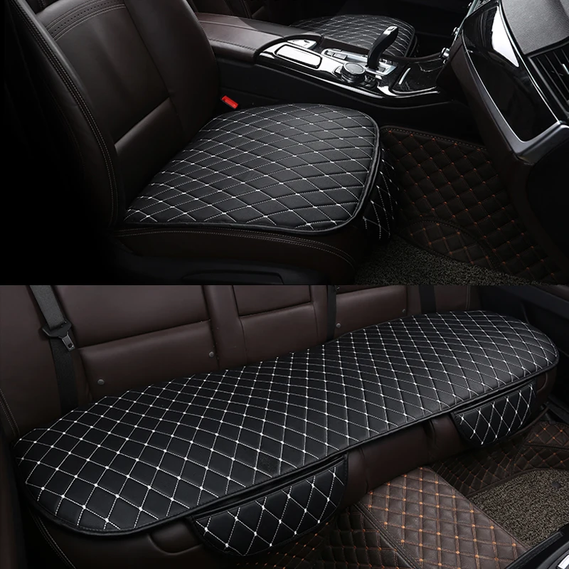PU Leather Car Seat Cover Protector Set for Front Rear Seats