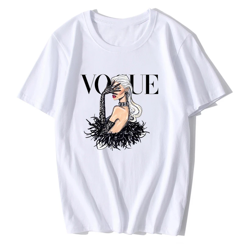 

BTFCL 2019 Women Girl VOGUE T Shirt Casual Lady Top Tees Cotton Vintage Funny Tshirt Printed Fashion Harajuku Women Shirts