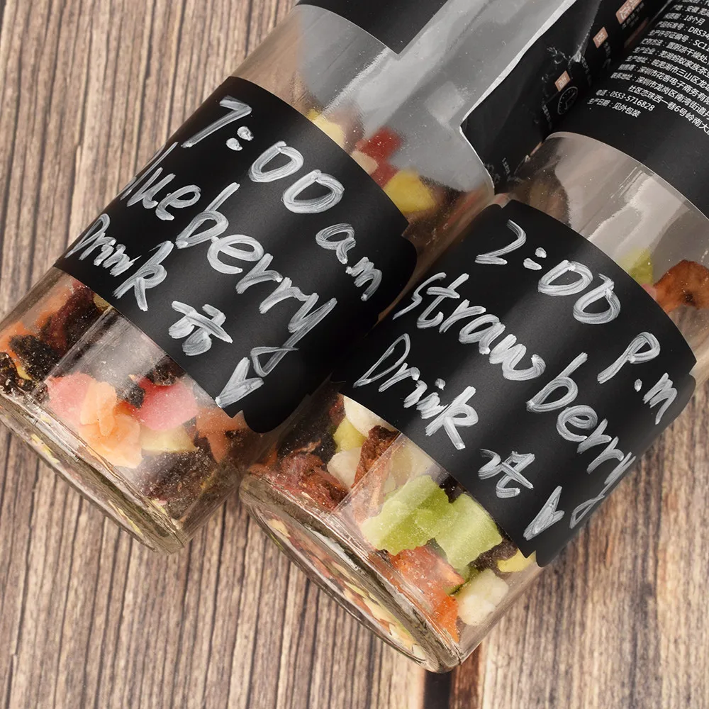 48pcs Spice Stickers Label sticker Chalkboard Label Stickers Jar Sticker Bottles Jar Jam Organizer Black Tag Kitchen Spice Tools