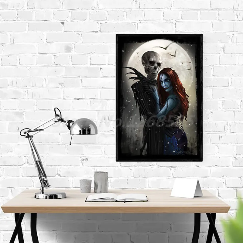 

Jack And Sally Tim Burton's Nightmare Before Christmas HD Art Canvas Poster Painting Wall Picture Print Home Bedroom Decoration