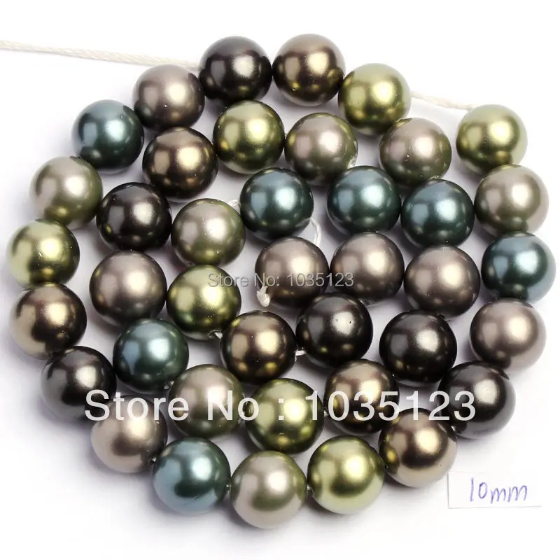 

Free Shipping 10mm Pretty Multicolor Shell Round Shape Loose Beads Strand 15" DIY Creative Jewellery Making w133